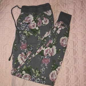 Grey and Floral Joggers